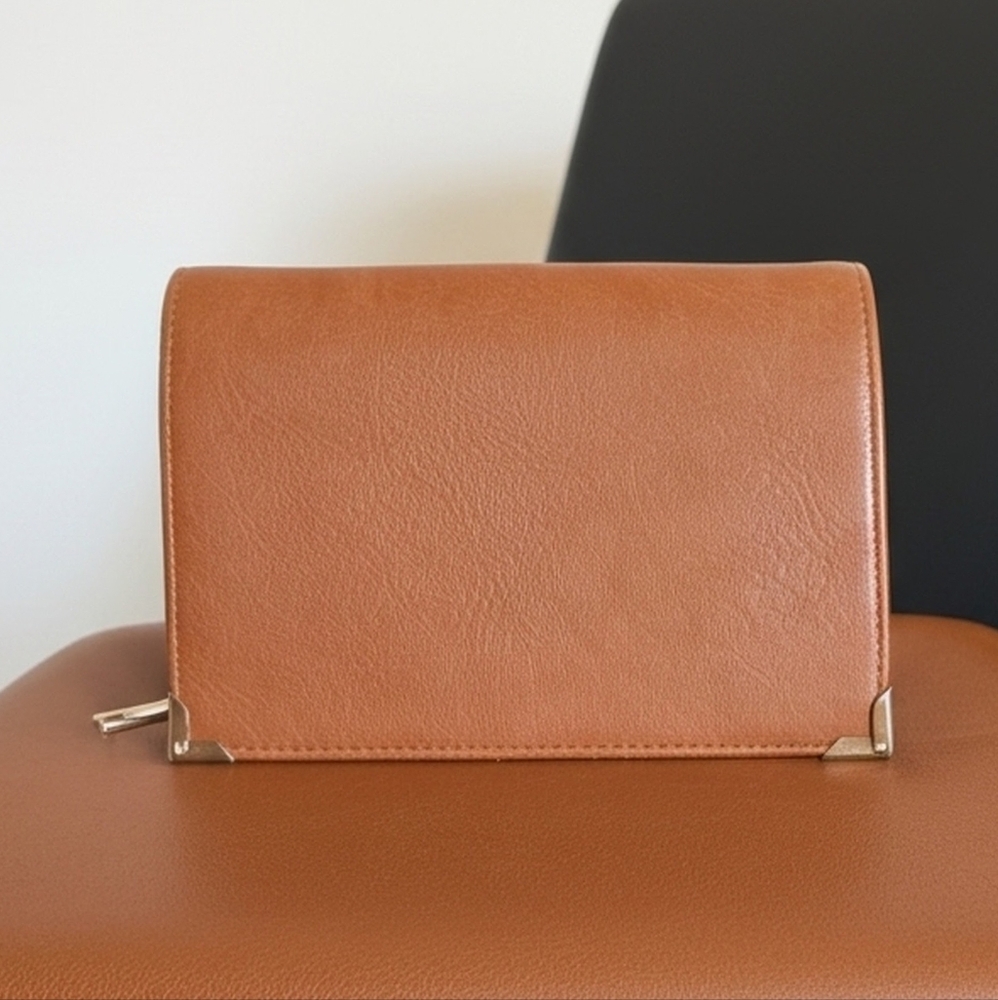 NUrban Expressions Tan and Gray Crossbody Bag